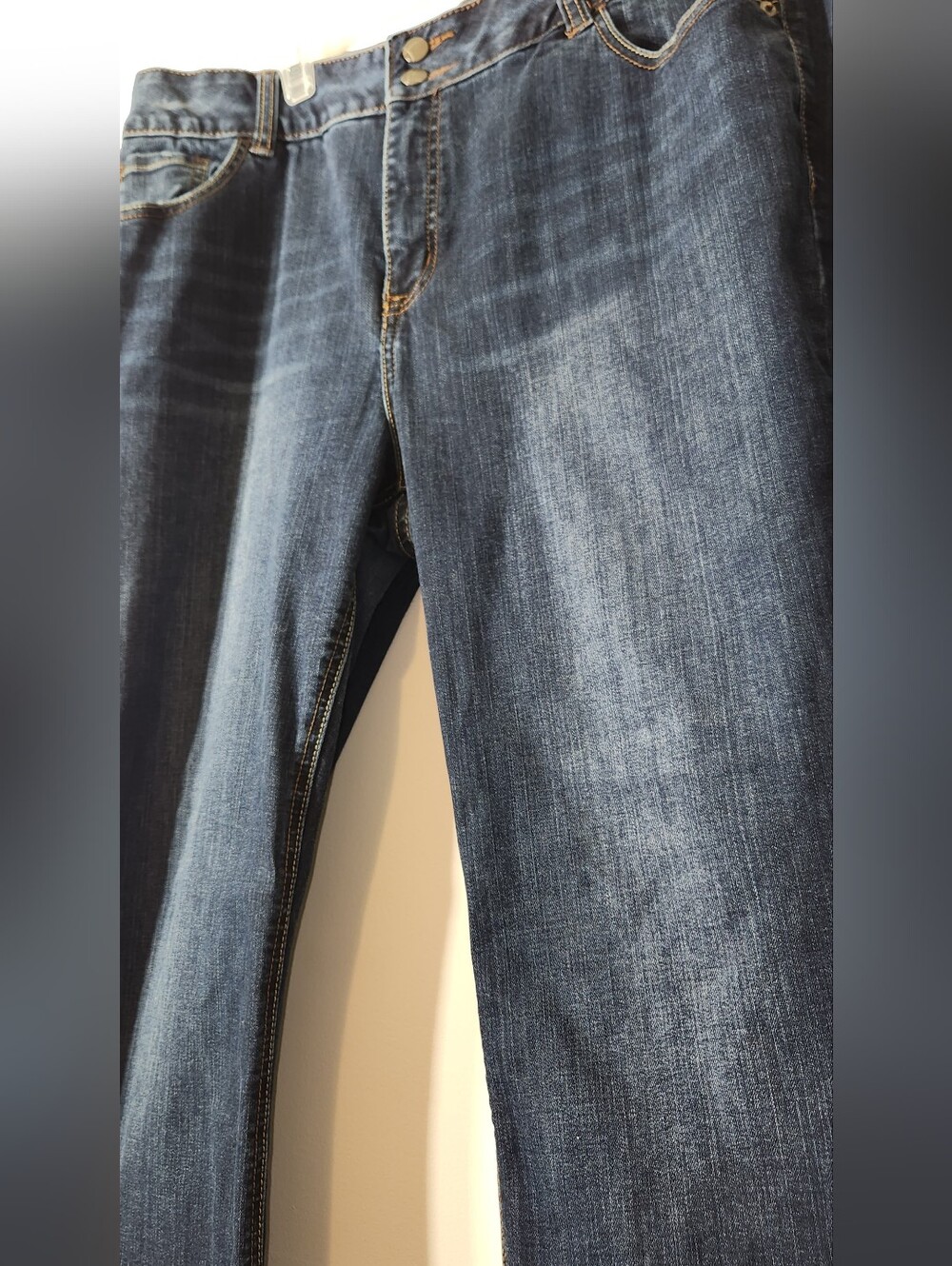 🖤💙Boot Cut High-Rise Tighter Tummy Tech Lane Bryant Dark Blue Jeans 20S SHORT - Picture 4 of 12
